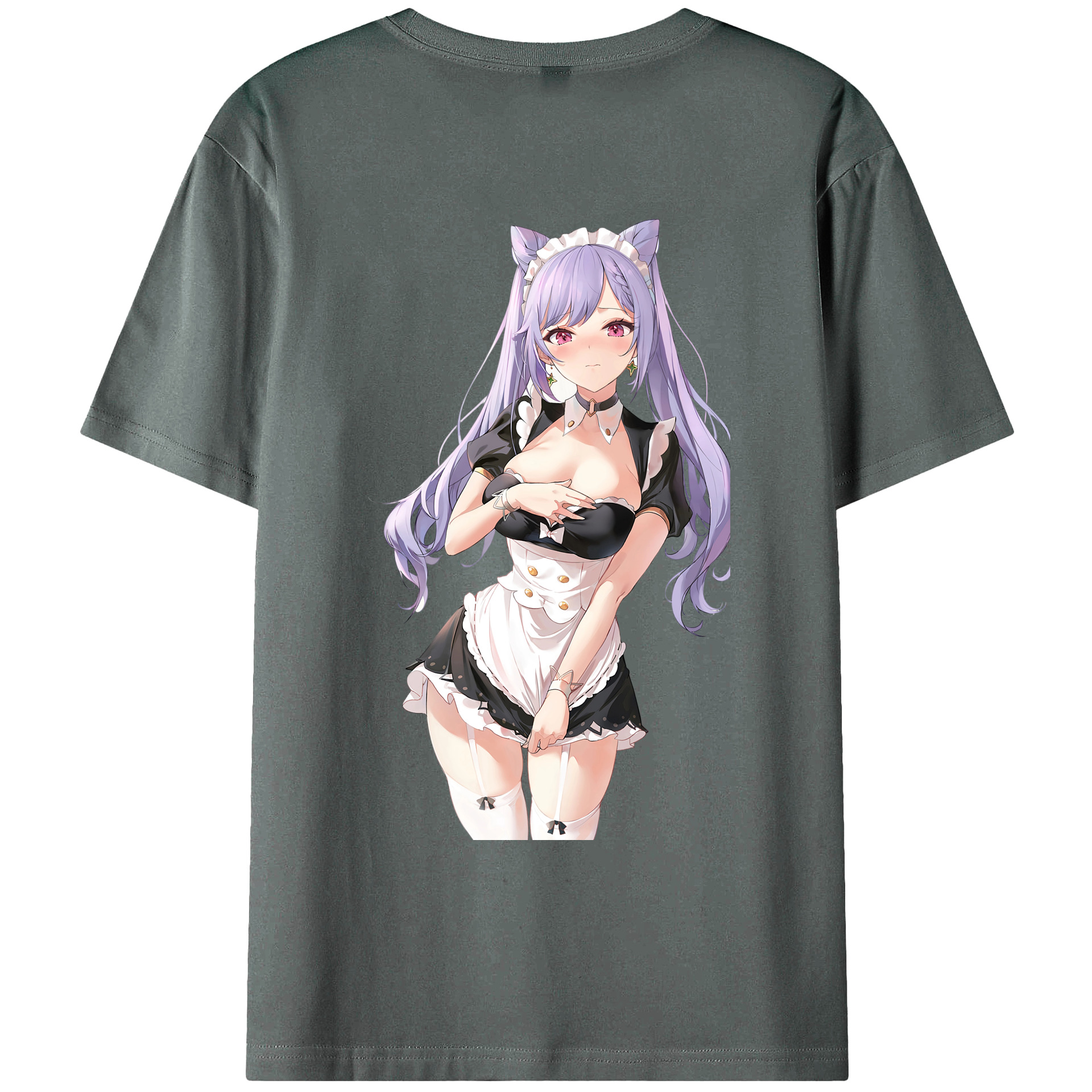 げんし神 刻晴 こくせい genshin Kokusei 綿100％ メンズ半袖Tシャツ（バックプリント） 通気性
